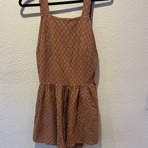 NWT Free People Brown Textured Smock Dress